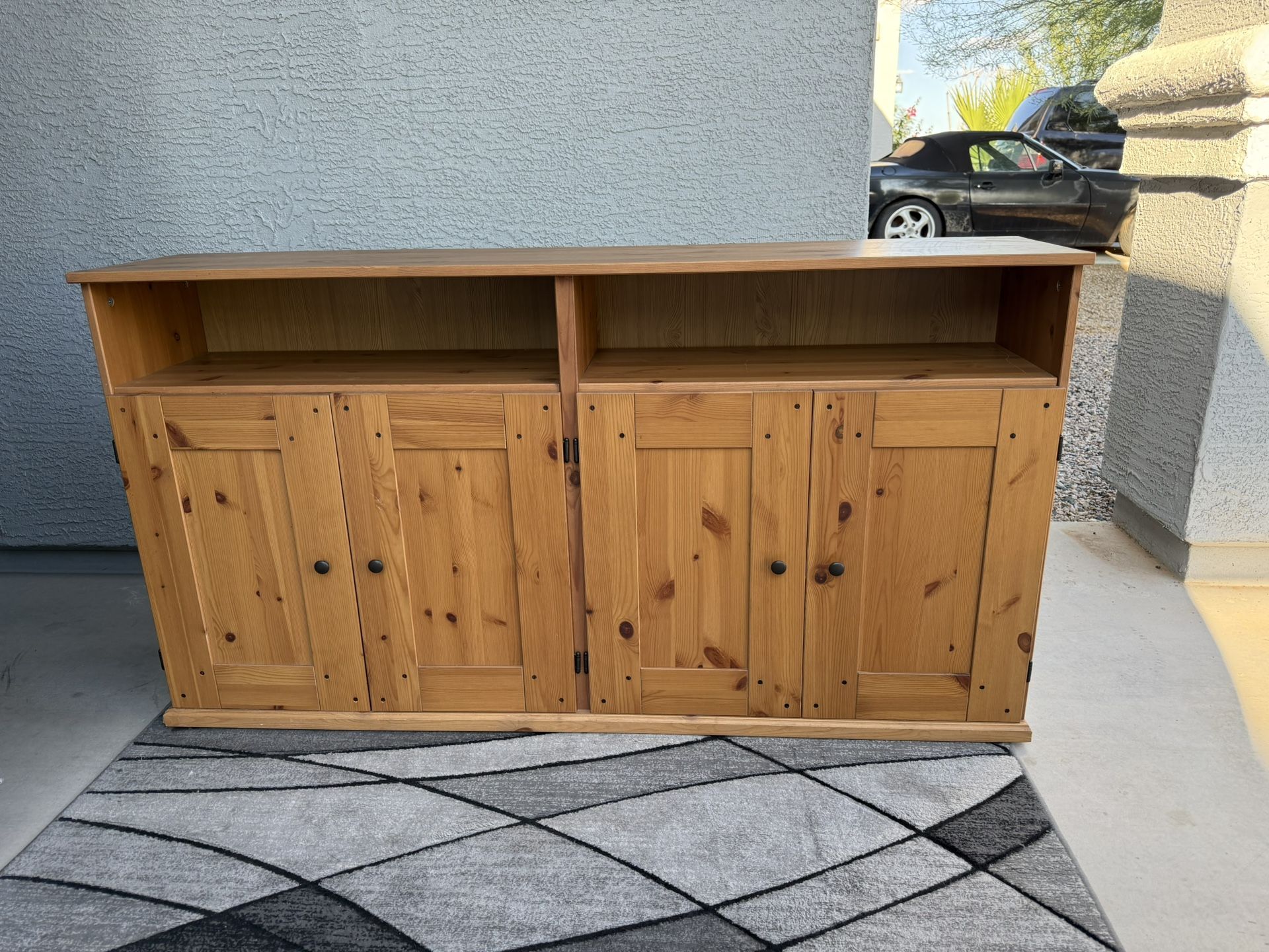 Solid Pine Wood Storage Cabinet