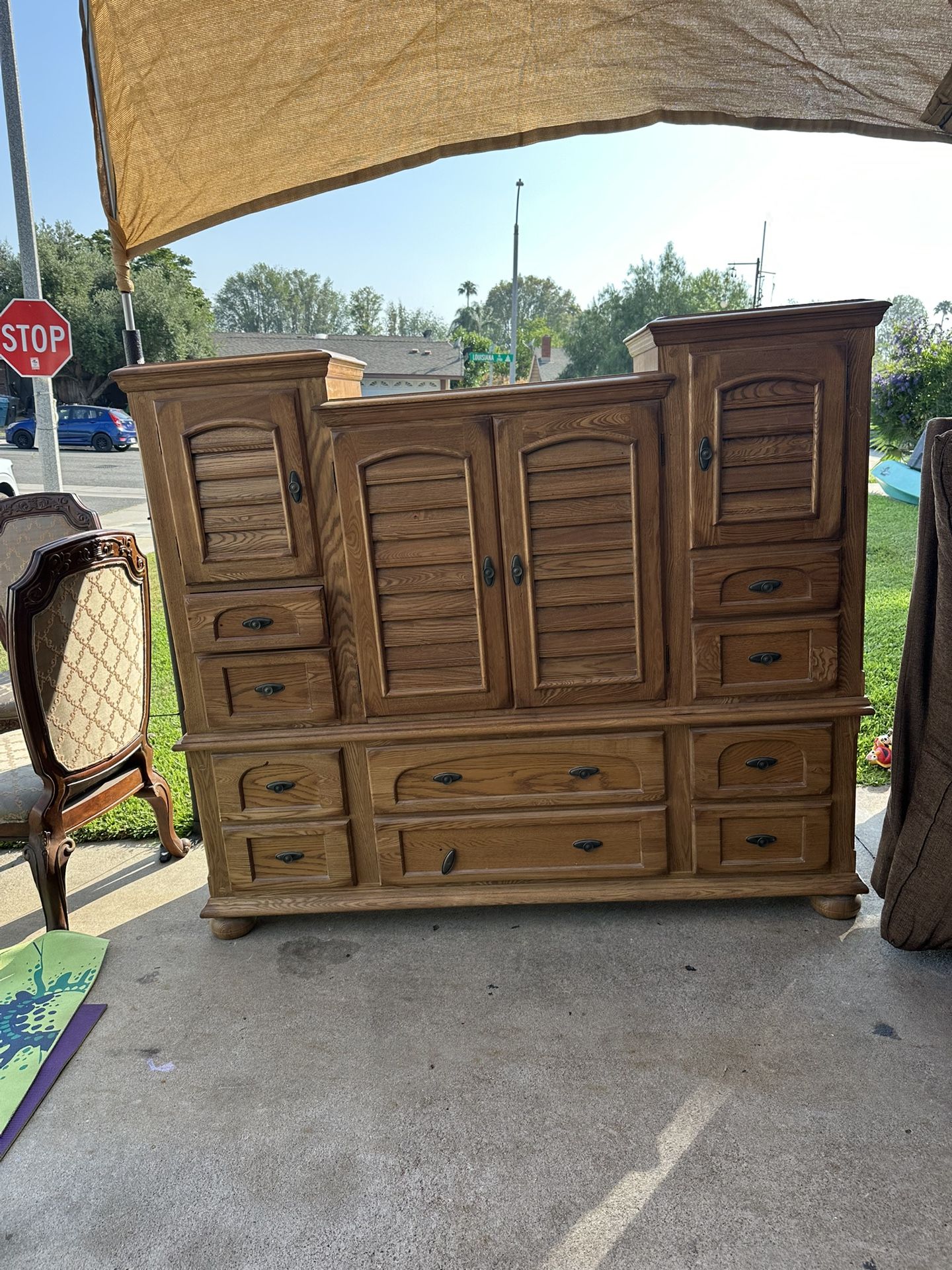 Vintage Solid Wood China Cabinet