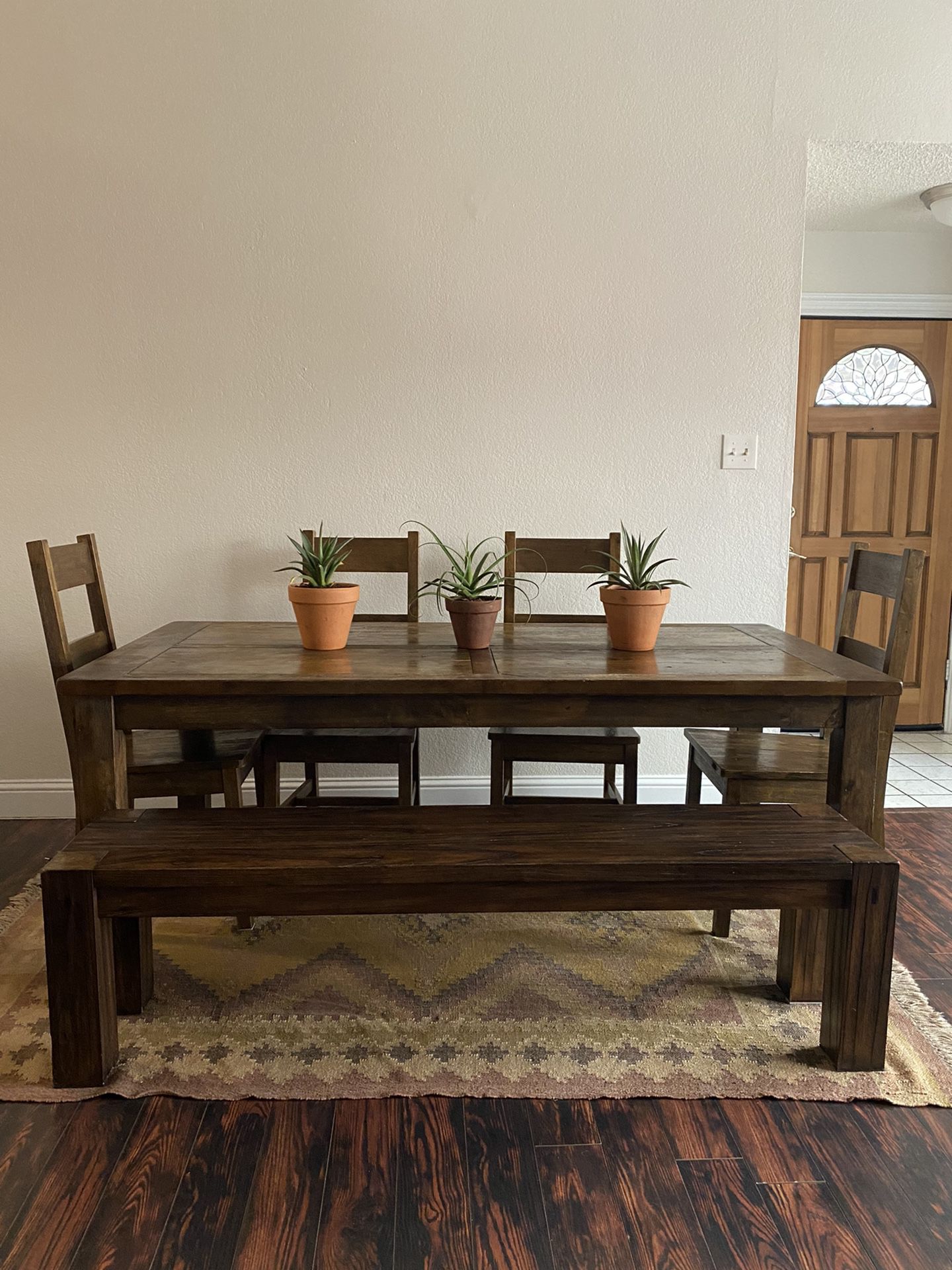 Rustic Dining Table 4 Chair And Table