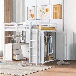 Loft Bed with Desk and Dresser