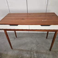 Touraco Wood Writing Desk with Carved Drawers Brown