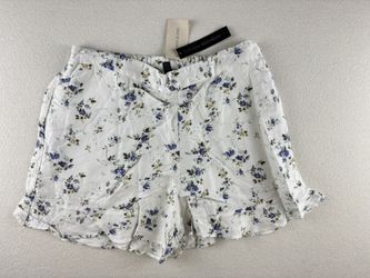 Catherine Malandrino Linen Blend Floral Shorts