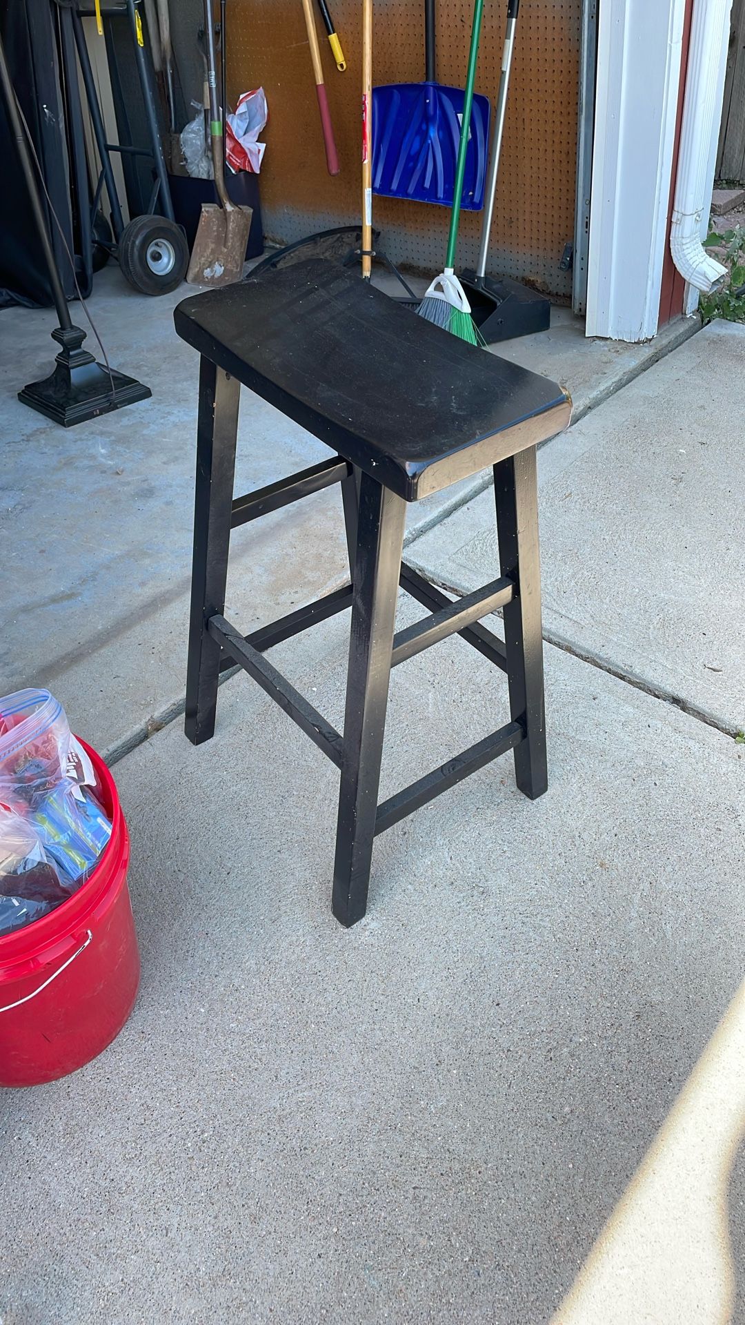 Set Of 3 Solid Wood Bar Stools