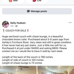 Huge Sectional Couch W/Chase Lounge
