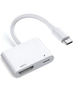 USB C to HDTV Adapter 4K@60Hz with 100W PD Fast Charging[MFi Certified], Compatible with iPhone 17/16/15 Pro Max, MacBook, iPad Pro, Galaxy S25, Switc