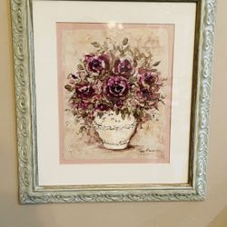 Beautiful Flowers In Vase Frame 