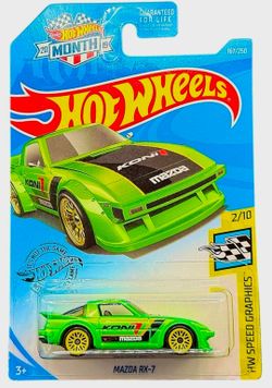 Hot Wheels 2019 Mazda Rx-7 167/250 Hw Speed Graphics 2/10 Green Koni