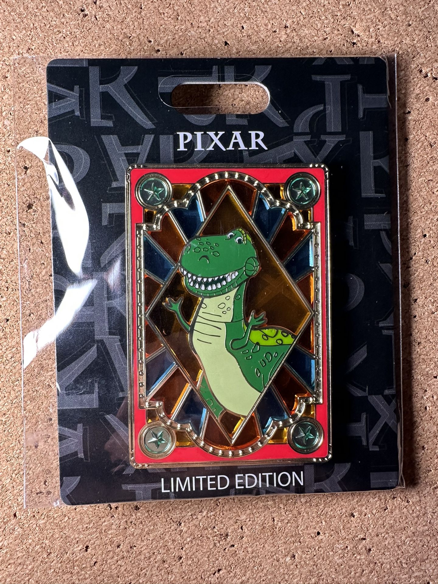 Disney Pixar Stained Glass Jumbo Pin Pink A La Mode Limited Edition 300 - REX