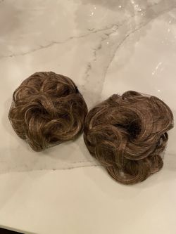 Curly BrownFaux Hair Bun Scrunchie/Extension (NEW w/ net- I have 2 of these. This is price each. Thumbnail