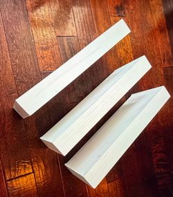 FLOATING SHELVES Design- WHITE - Set of Three (3)