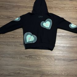 Black Hoodie With Hearts 