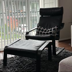 Leather Chair And Foot Stool