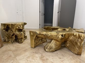 Gold sequoia console sale table