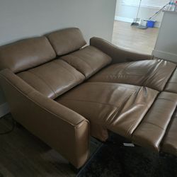 Leather Loveseat See Description 