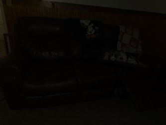 Leather  sofa   double recliner