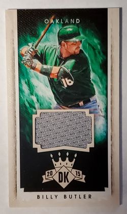 Billy Butler 2015 Diamond Kings Baseball Mini Game Used Jersey #'d 70/99 Oakland A's Athletics Baseball MLB