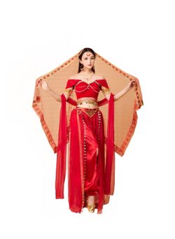 Women's Red Belly Dance Costume Set Size M