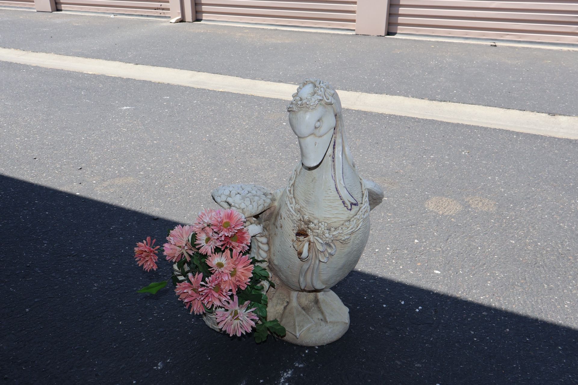 Antique Duck Flower Holder Statue