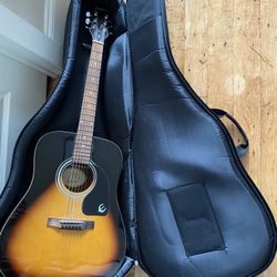 Epiphone Acoustic Guitar Sunburst W/ Soft Travel Case