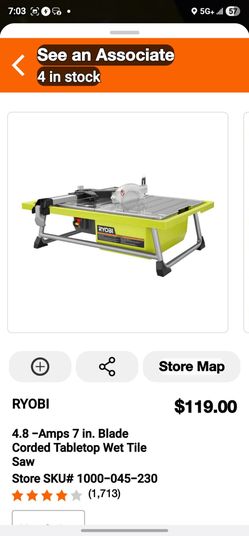 Ryobi 7 inch diamond wet saw 755 firm price