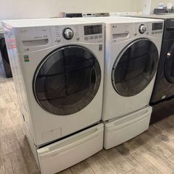 LG frontload washer and dryer set gas dryer with warranty