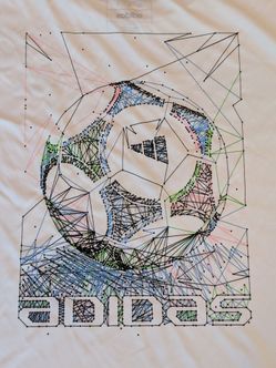 Adidas Boy's Soccer White Aeroready Performance Short Sleeve Shirt Size L NWT