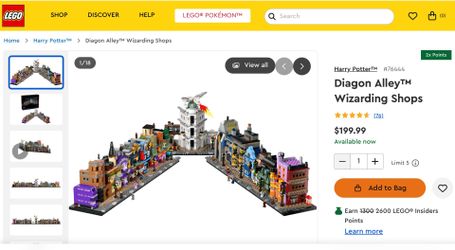 LEGO Harry Potter - Diagon Alley Wizarding Shops #76444