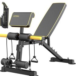 Adjustable Weight Bench,Utility Strength Training Bench Load 600lbs for Full Body Workout Incline Decline Bench with Fast Folding- New Version