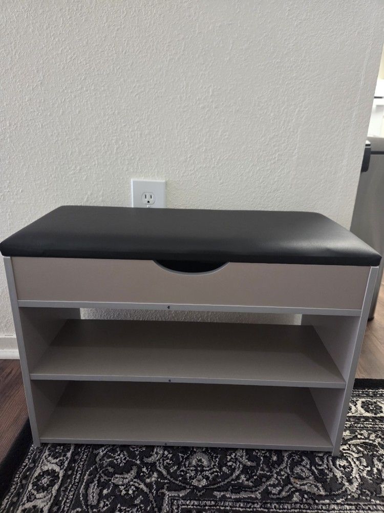 Shoe rack, Shoe Storage Stool with Cushion, Sturdy Modern Entryway Stool for Entryway, Hallway And Living Room,
