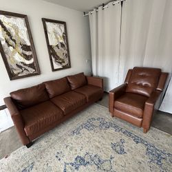 Couch And Chair, Leather  + Stools🛻Delivery Available🛻