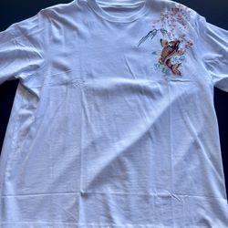 Custom Embroidered Koi Fish T Shirt Size XL