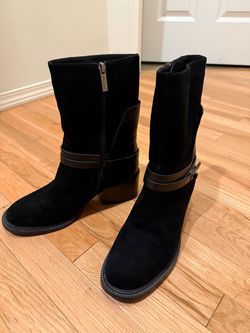 Leather suede black boots size 9
