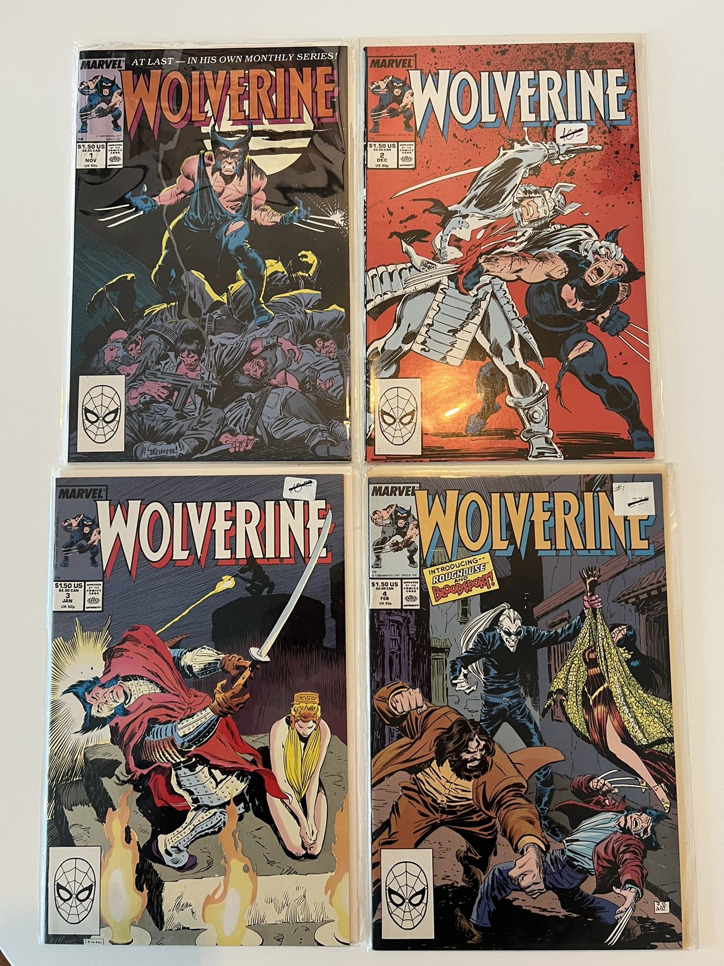 Marvel Wolverine 1988 #1 #4 Comic Books Lot