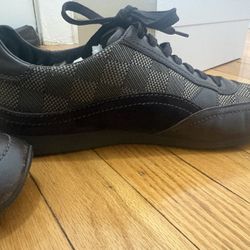 Louis Vuitton Damier Sneakers In Calf Leather Suede Canvas