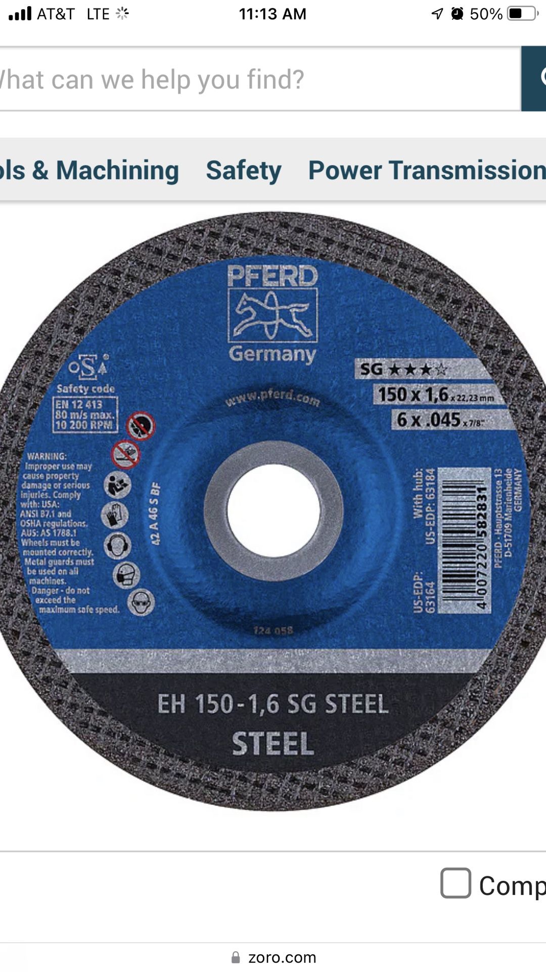 6”x0.42”x7/8” Cutting Wheels