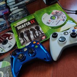 Xbox 360 With 25 Games And Two Controllers New Laser In Disk Drive 