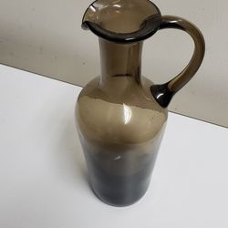 6.5" Blown Smoke Glass Pitcher Vase 