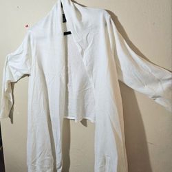 New York & Company White Cardigan-Size Xl