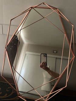 Rose Gold Geometric Wall Mirror