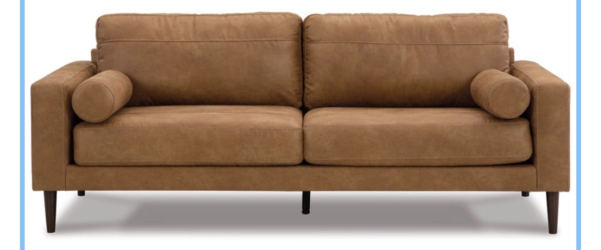 Ashley Furniture Telora Sofa - Caramel Faux Leather