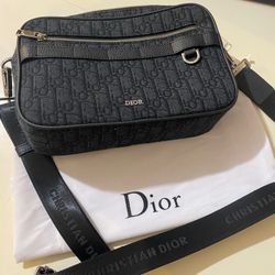Dior Oblique Jacquard With Strap Black Bag