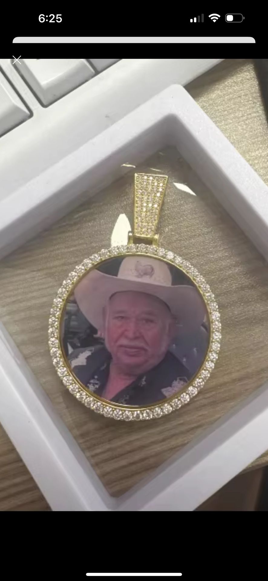 Moissanite Photo PENDANT with Chain CUSTOM ANY PHOTO DONE