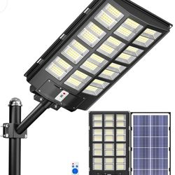 2800W Solar Street Lights Outdoor, 288000LM Solar Street Lights Parking Lot Lights Commercial Dusk to Dawn