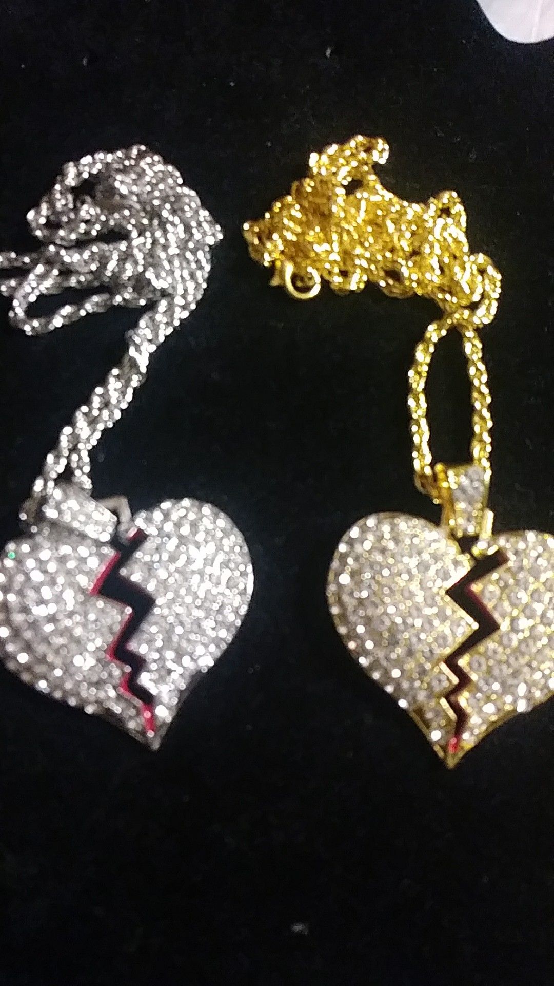 Crystal broken heart necklaces