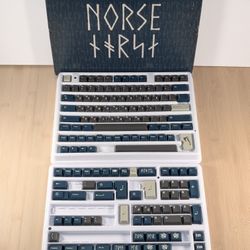Omnitype GMK Norse Doubleshot ABS Keycap Base Kit + Brass Metal Artisan