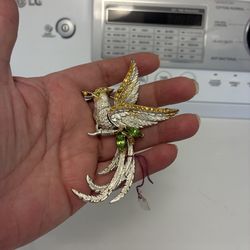 Bird Broche with jewel stones