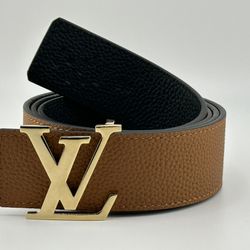 Reversible Brown Black LV Louis Vuitton Belt
