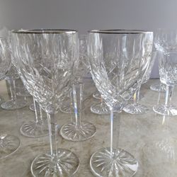 Waterford Crystal Araglin Goblet Platinum $50 Each Both For $80