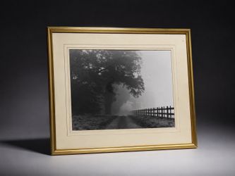 Framed Black and White Landscape Photograph