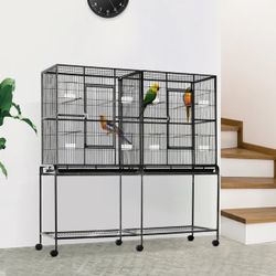 Extra Large Double Bird Flight Rolling Cage